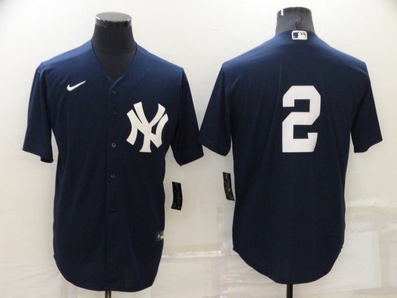 Men New York Yankees #2 No Name Blue Game Nike 2022 MLB Jersey